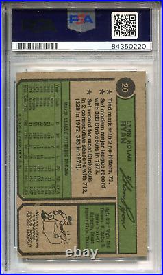 Nolan Ryan HOF 99 Autographed 1974 Topps Card (PSA)