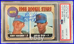 Nolan Ryan Inscribed 5714 K's Signed 1968 Topps #177 Rookie Card RC Psa 10 Auto