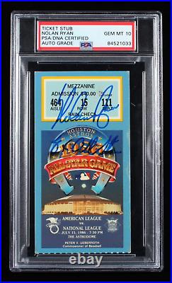 Nolan Ryan Signed 1986 All-Star Game Ticket Inscribed 8x All Star Autograph