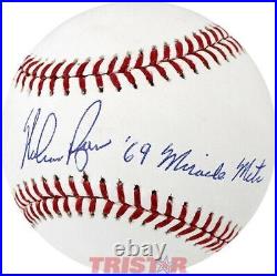 Nolan Ryan Signed Autographed ML Baseball Inscribed 69 Miracle Mets TRISTAR