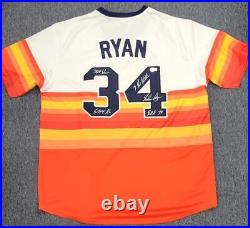 Nolan Ryan signed inscribed Houston Astros Mitchell & Ness Jersey autograph BAS