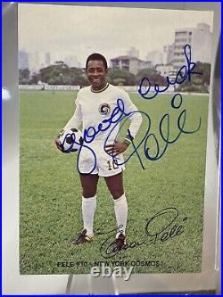 PELE Auto PSA/DNA Authentic Autograph COSMOS Signed Card INSCRIBED GOOD LUCK