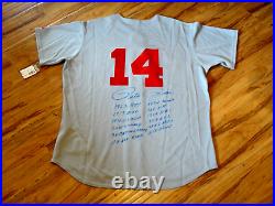 PETE ROSE SIGNED REDS JERSEY With 12 INSCRIBED STATS BECKETT CERTIFIED AUTOGRAPH