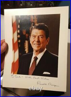 PRESIDENT RONALD REAGAN Hand Signed Autographed Inscribed Framed Photo