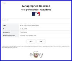 Patrick Bailey autographed signed inscribed Rawlings OML baseball Guardians MLB