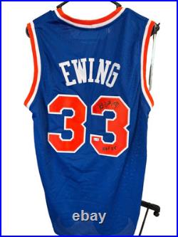 Patrick Ewing Signed Custom NY Knicks Jersey Autograph HOF 08 Inscribed COA XL
