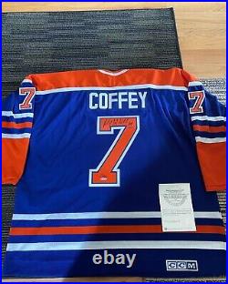 Paul Coffey UDA Upper Deck Signed Autograph & Inscribed HOF 09 Jersey 20/50 COA