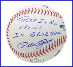 Pete Rose Reds Signed MLB Baseball There Is No Crying In Baseball Inscribed JSA