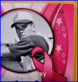 Pete Rose SAVE THE TATAS Auto Leaf PINK RIBBON BREAST CANCER AWARENESS Inscribed