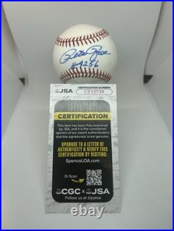 Pete Rose Signed Baseball Inscribed 4256 JSA Authenticated Autograph