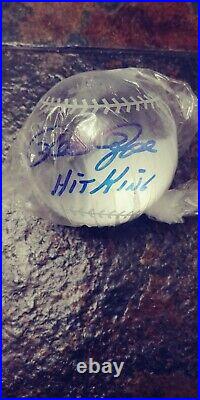 Pete Rose autographed lead crystal baseball inscribed Hit king