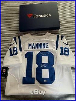 Peyton Manning Fanatics Autographed & Inscribed Career Stats Nike Elite Jersey