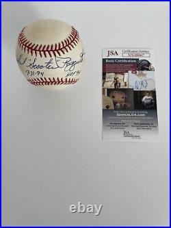 Phil Rizzuto Autograph Signed Bobby Brown AL Baseball Inscribed Yankees HOF JSA