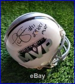 Phil Simms Autographed Super Bowl Mvp Mini Helmet Jsa/coa L95103 Inscribed