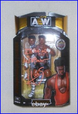 Powerhouse Hobbs Signed Inscribed All Elite Wrestling Figure Autograph JSA