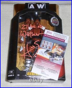 Powerhouse Hobbs Signed Inscribed All Elite Wrestling Figure Autograph JSA