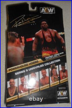 Powerhouse Hobbs Signed Inscribed All Elite Wrestling Figure Autograph JSA