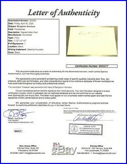President Benjamin Harrison signed cut JSA LOA Bold Auto Inscribed Z388