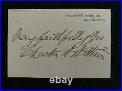 President Chester Arthur signed White House Card JSA LOA Inscribed Auto Z495