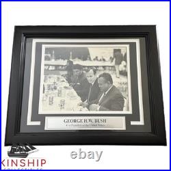 President George HW Bush signed 8x10 Photo Framed JSA COA Inscribed Auto B2163