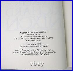President Richard Nixon Signed Autographed Memoirs Hardcover 1978 First Edition