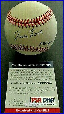 Psa/dna Autographed Jack Buck Inscribed With Hof'87-rare Ball Is Beautiful