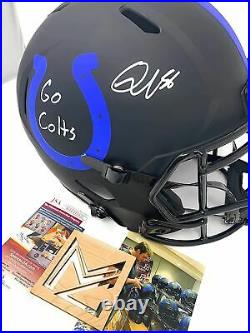 Quenton Nelson Signed Autograph Rare ECLIPSE Full Size Helmet Inscribed JSA Witn