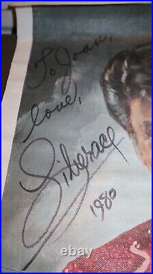 RARE PSA Liberace signed Canvas COA Inscribed Autograph 22 X 17.5