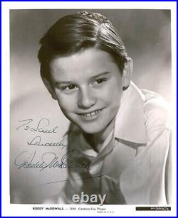 RODDY McDOWALL INSCRIBED PHOTOGRAPH SIGNED CIRCA 1945