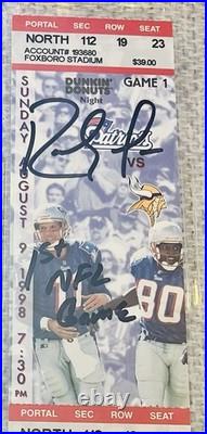 Randy Moss Signed & Inscribed NFL Debut Ticket Autograph PSA/DNA Gem 10 Pop 2