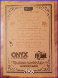 Rare 3/5 Justin Herbert 2022 Vintage Onyx Auto Inscribed #10 / 2020 NFL ROY Card