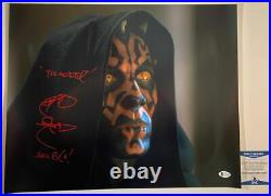 Ray Park Autographed Star Wars Darth Maul 16x20 Photo B Signed Inscribed BAS COA