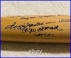 Reggie Jackson, Autographed, Signed & Inscribed Baseball Bat to Ray Lewis, HOFer