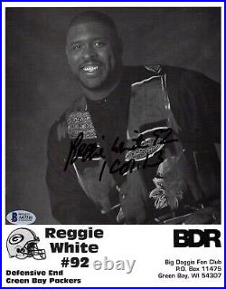 Reggie White Signed & Inscribed 8x10 Photograph Autograph Beckett Certified