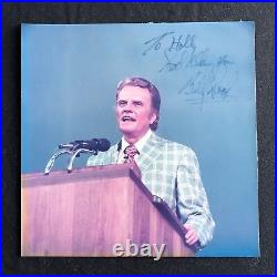 Reverend Billy Graham signed inscribed Color Photo JSA LOA Evangelist B46