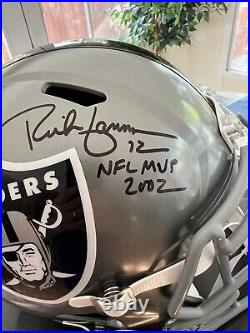 Rich Gannon Signed Autographed Raiders Flash Rep Helmet MVP Inscribed Beckett