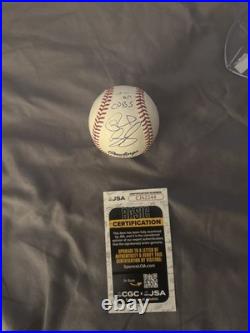 Rick Wakeman of YES Signed autographed ROMLB Baseball Come On Cubs Inscribed JSA