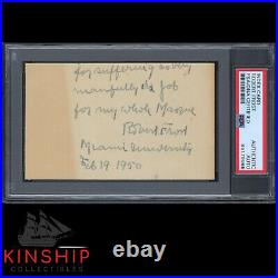 Robert Frost signed 3x5 Cut PSA DNA Slabbed Hand Written Inscribed Auto C2746