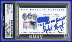 Robert Kraft SIGNED Business Card Inscribed CEO Owner Patriots Auto PSA