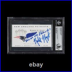 Robert Kraft Signed Autographed Inscribed Business Card AUTO BGS Auth