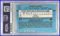 Roberto Alomar auto inscribed 1987 Donruss RC #34 PSA GEM MINT 10 Padres MLB