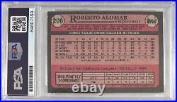 Roberto Alomar auto inscribed 1989 Topps RC #206 PSA GEM MINT 10 Padres MLB