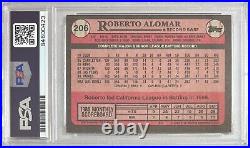 Roberto Alomar auto inscribed 1989 Topps RC #206 PSA GEM MINT 10 Padres MLB