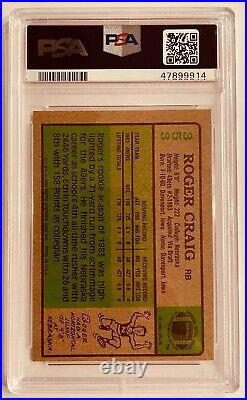 Roger Craig 1984 Topps PSA 10 Signed & INSCRIBED Autographed Rookie Card #353 RC