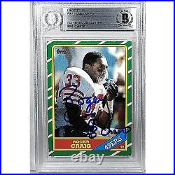 Roger Craig Signed 1986 Topps Football Card Beckett SF 49ers Inscribed Autograph