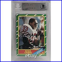 Roger Craig Signed SF 49ers 1986 Topps Football Card Inscribed Beckett Autograph