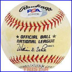 Roger Staubach Signed Autographed Nl Baseball Inscribed #12 Psa Dallas Cowboys