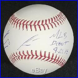 Ronald Acuna Autographed Baseball Inscribed MLB Debut 4-25-18 with JSA Witness COA