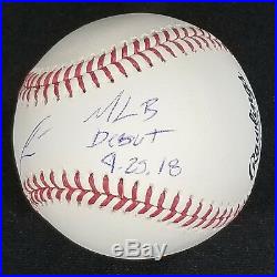 Ronald Acuna Autographed Baseball Inscribed MLB Debut 4-25-18 with JSA Witness COA