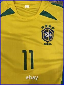Ronaldinho Signed Autographed Brazil Jersey Inscribed R10 Beckett COA BAS